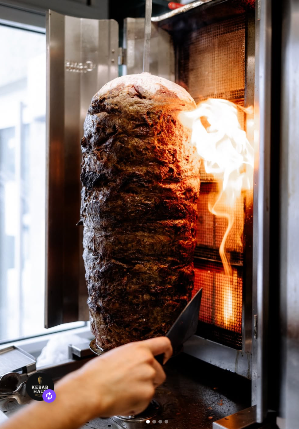 Steakfleisch am Spieß